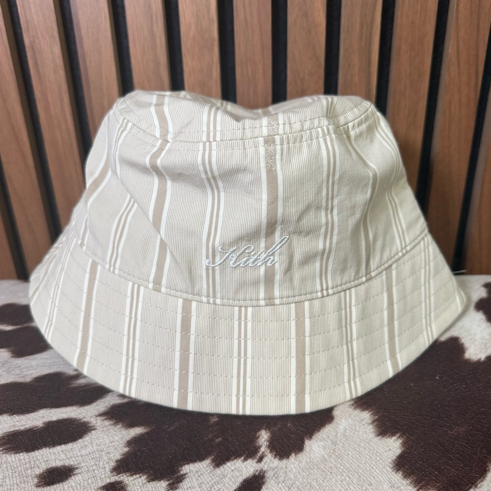 Kith Striped Beige Bucket Hat